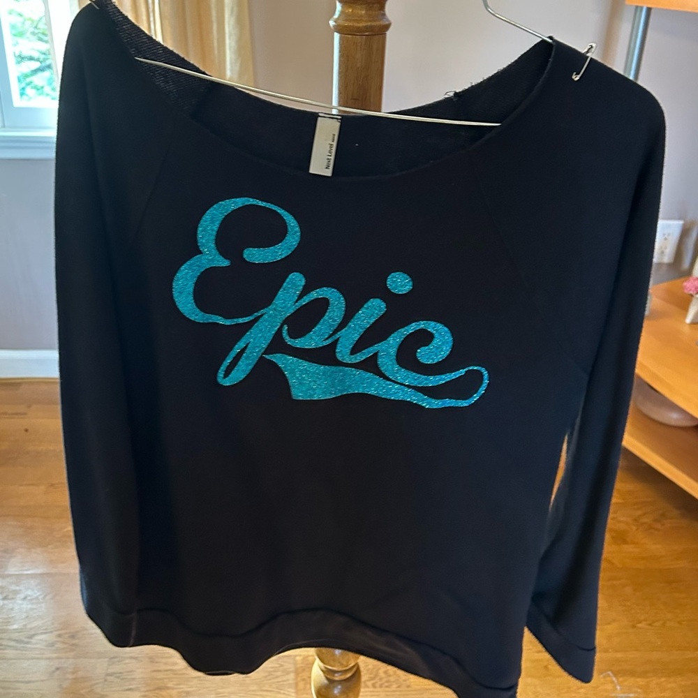 Black Sweatshirt with Blue 'Epic' Print Dance Showcase